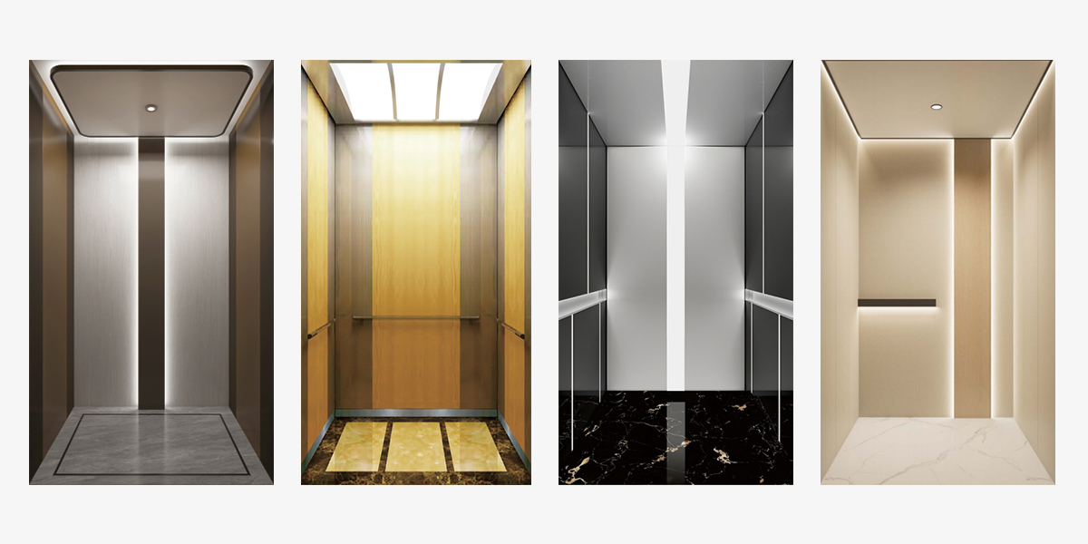 Diverse custom design options for elevator cabins
