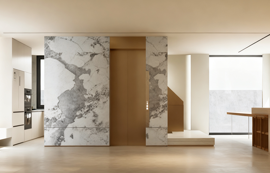 Modern home elevator installed in luxury residential interior space
